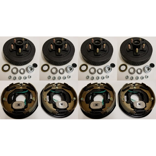 2-Pk Trailer Brake Self Adjusting Backing Plates 12 2LH 2RH w//4 Drum 6 on 5.5
